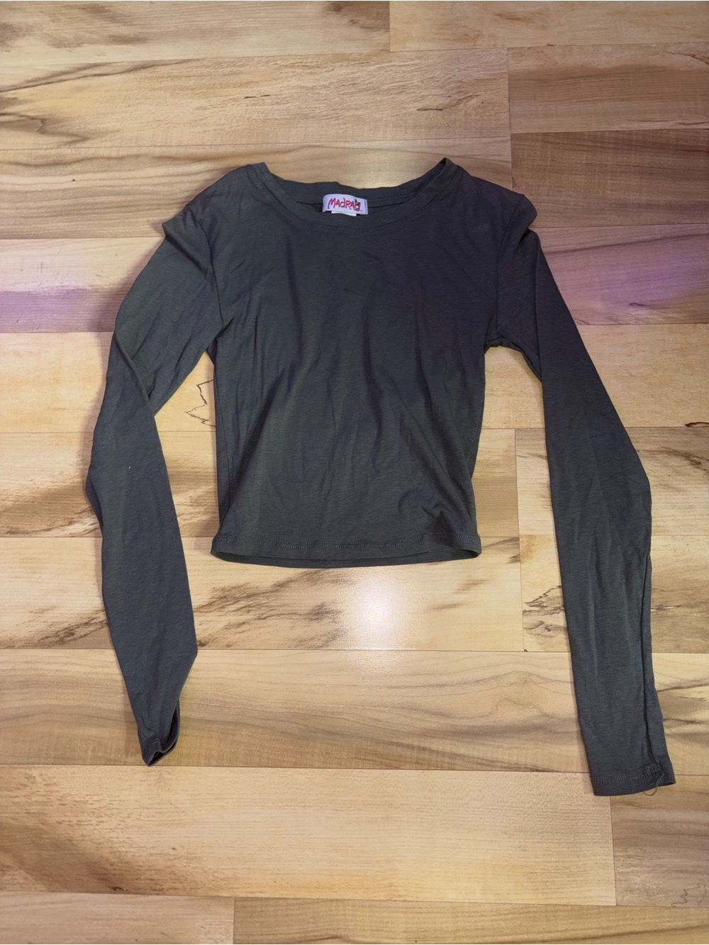 Mudd Olive Green Long Sleeve Scoop Neck Top